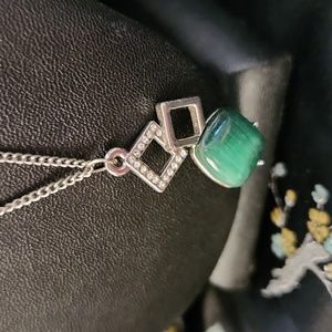 Paparazzi Stylishly Square Green Necklace